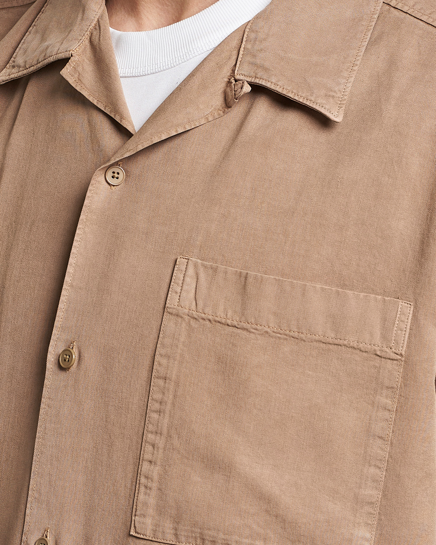 Herr | Skjortor | NN07 | Julio Tencel Resort Collar Shirt Greige