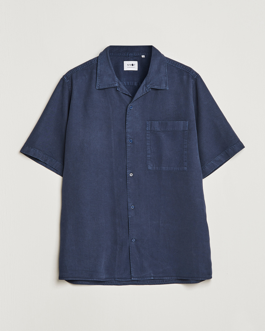 Herr | Skjortor | NN07 | Julio Tencel Resort Collar Shirt Sargasso Sea