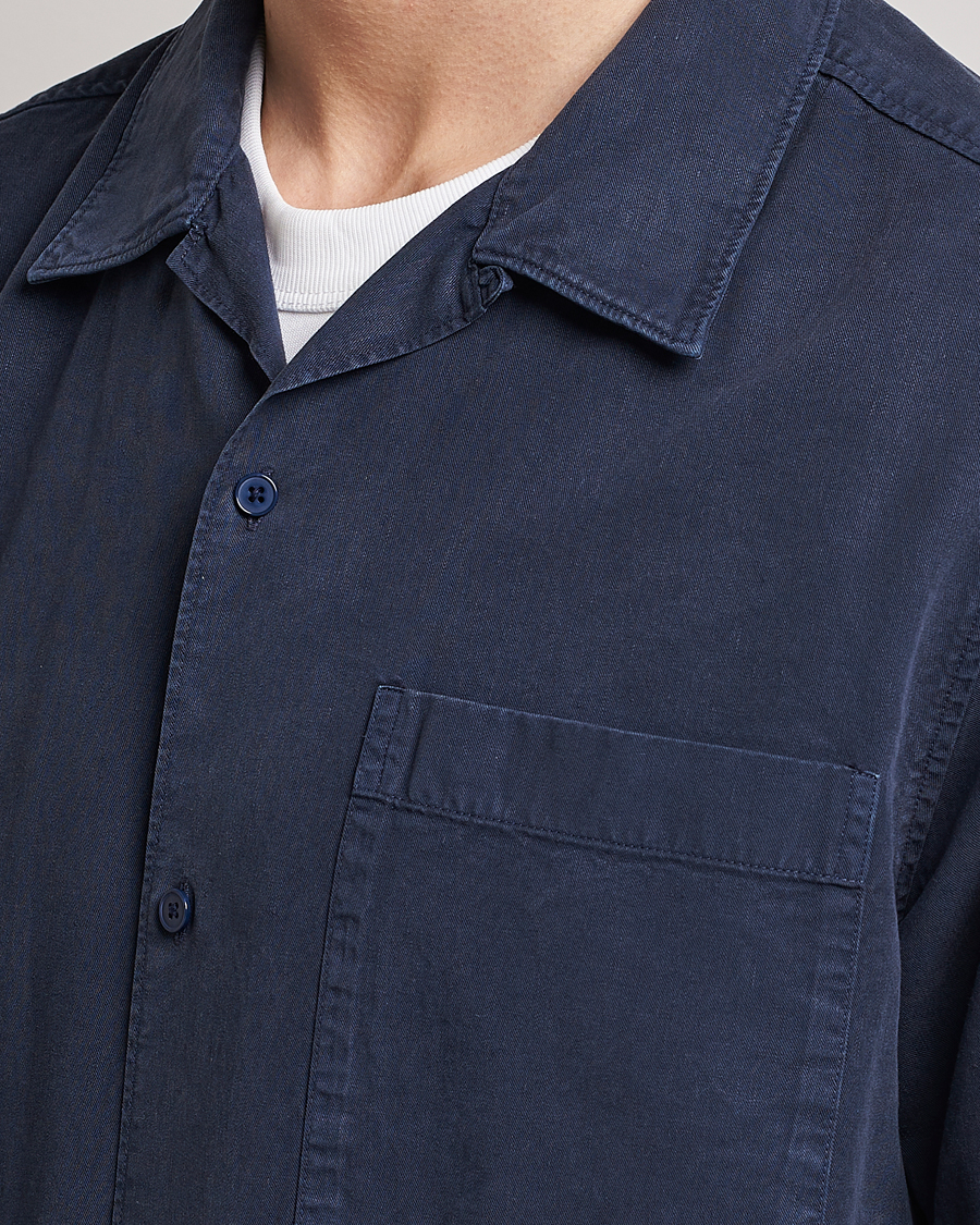 Herr | Skjortor | NN07 | Julio Tencel Resort Collar Shirt Sargasso Sea
