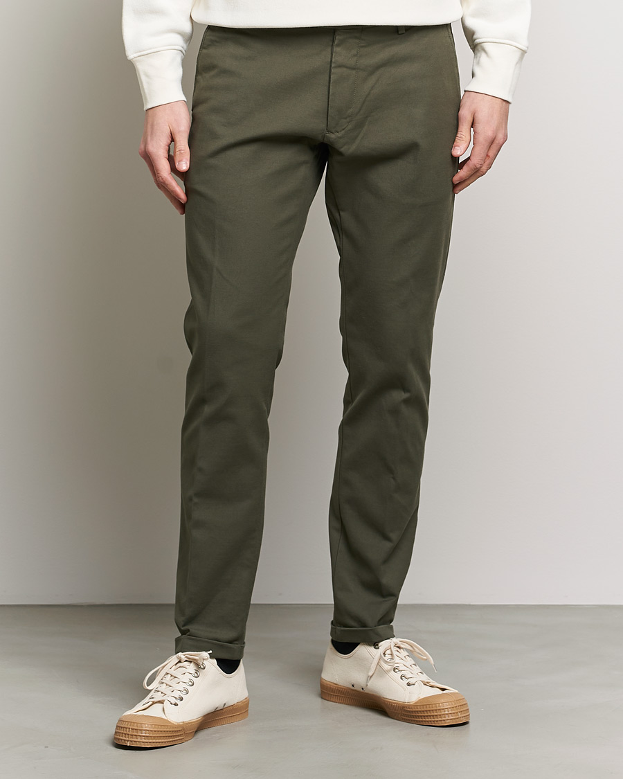 Herr | Byxor | NN07 | Scott Regular Fit Stretch Trousers Army Green