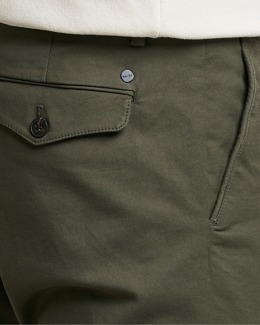 Herr | Byxor | NN07 | Scott Regular Fit Stretch Trousers Army Green