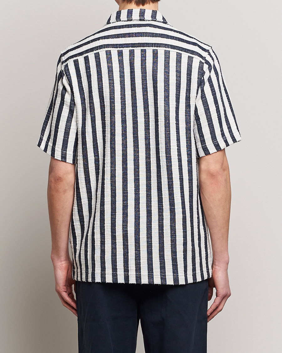 Herr | Skjortor | NN07 | Julio Striped Short Sleeve Shirt Navy/White