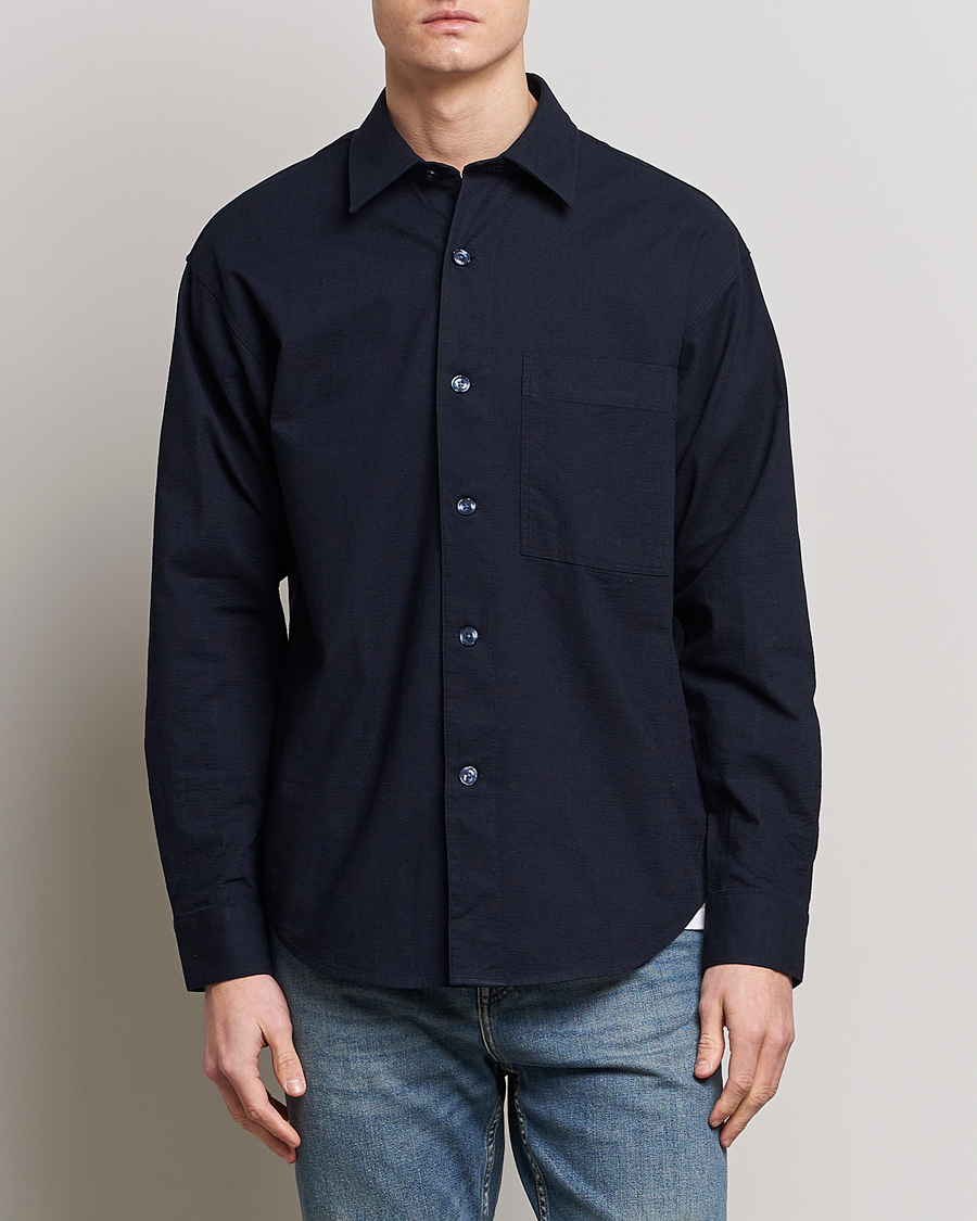 Herr | NN07 | NN07 | Adwin Cotton Pocket Shirt Navy Blue