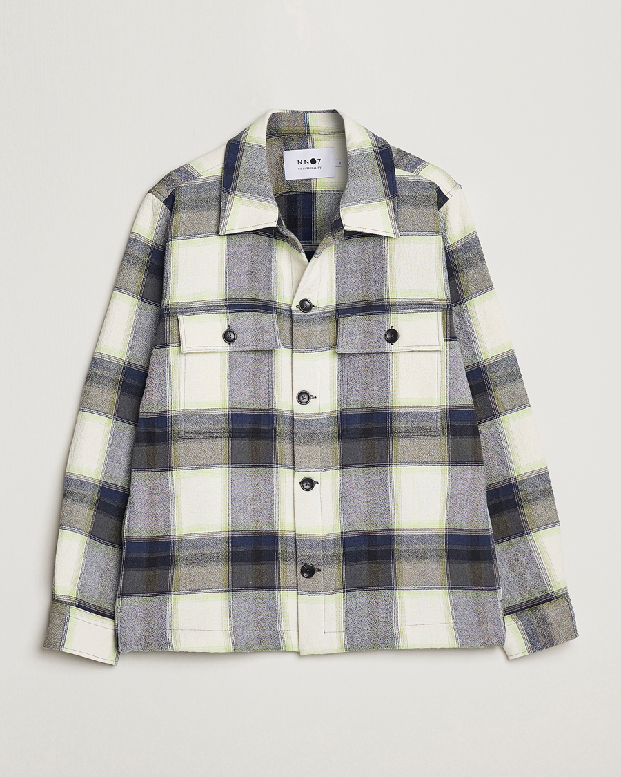 Herr | Skjortor | NN07 | Wilas Checked Pocket Overshirt Blue
