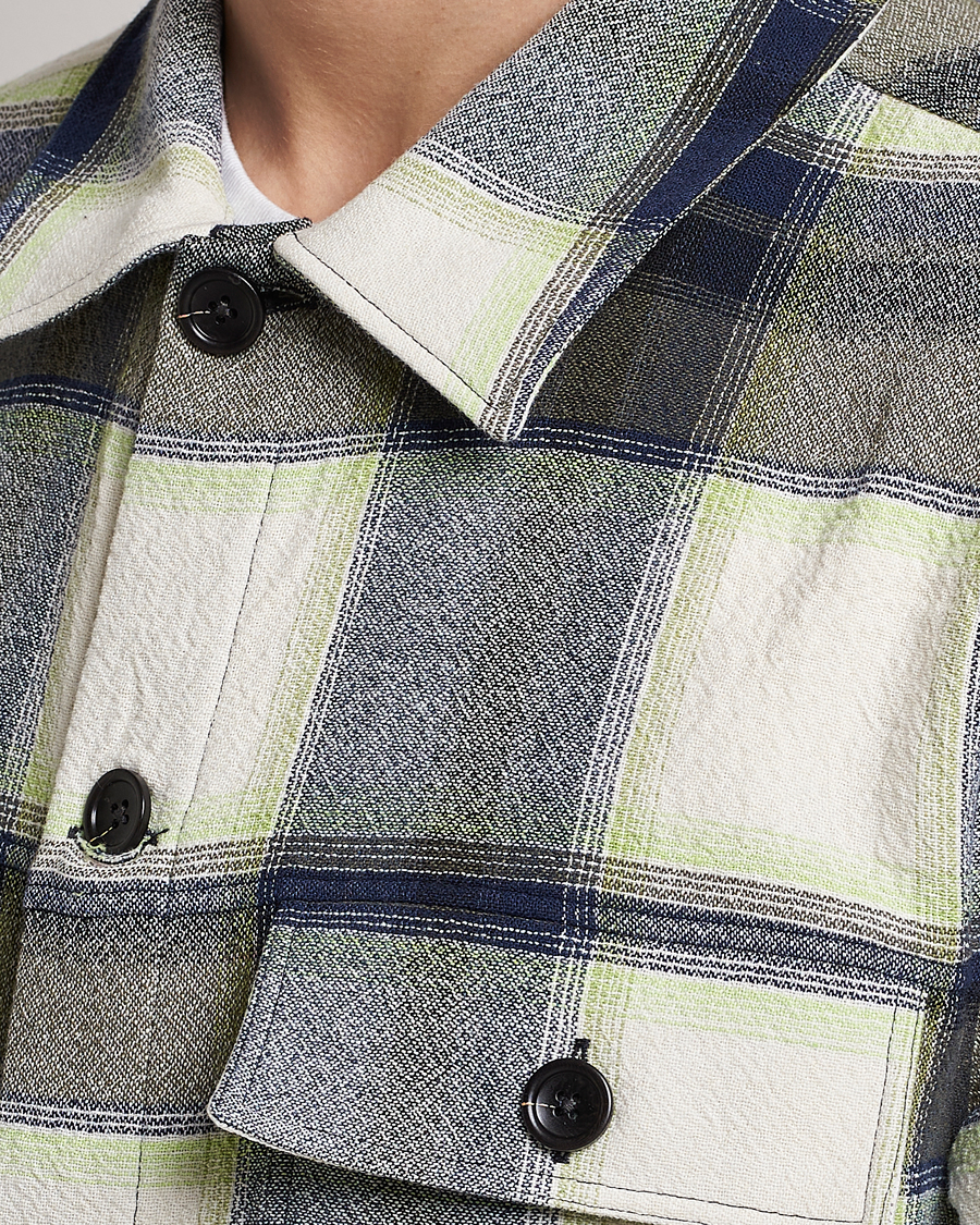 Herr | Skjortor | NN07 | Wilas Checked Pocket Overshirt Blue
