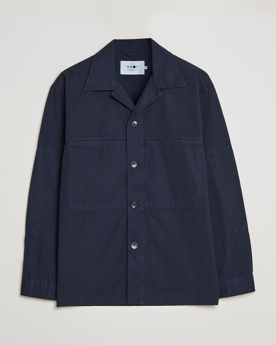 Herr | Skjortor | NN07 | Andre Patch Pocket Overshirt Navy Blue