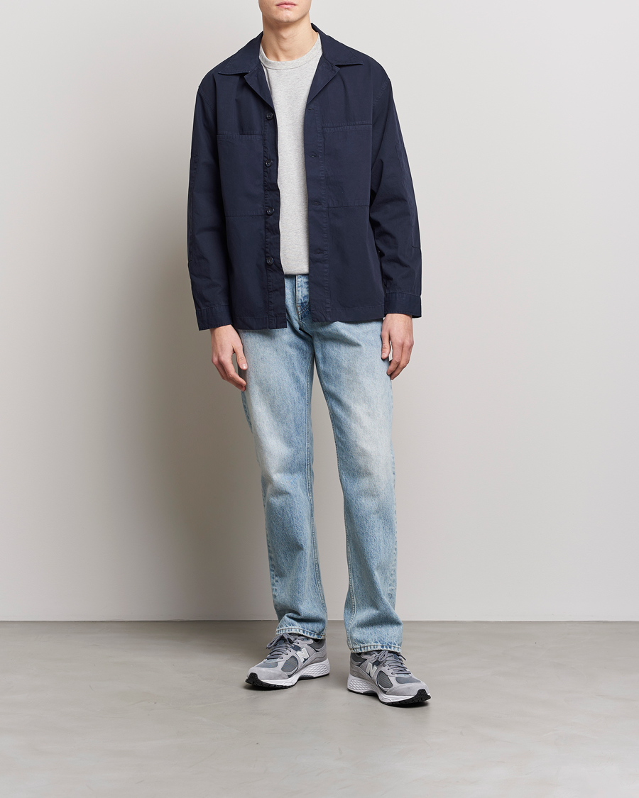 Herr | Skjortor | NN07 | Andre Patch Pocket Overshirt Navy Blue