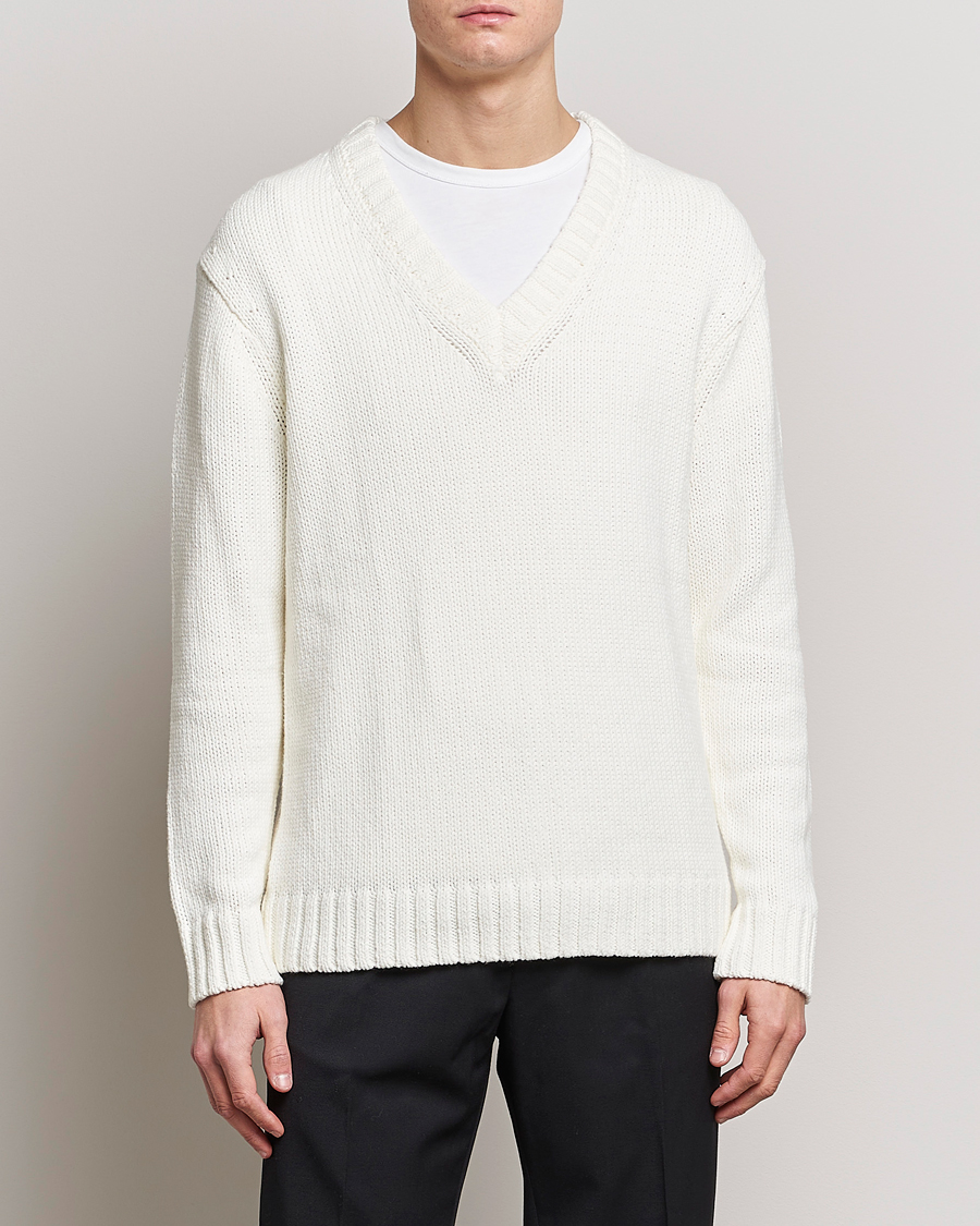 Herr |  | NN07 | Jasper Knitted V-Neck Sweater Ecru