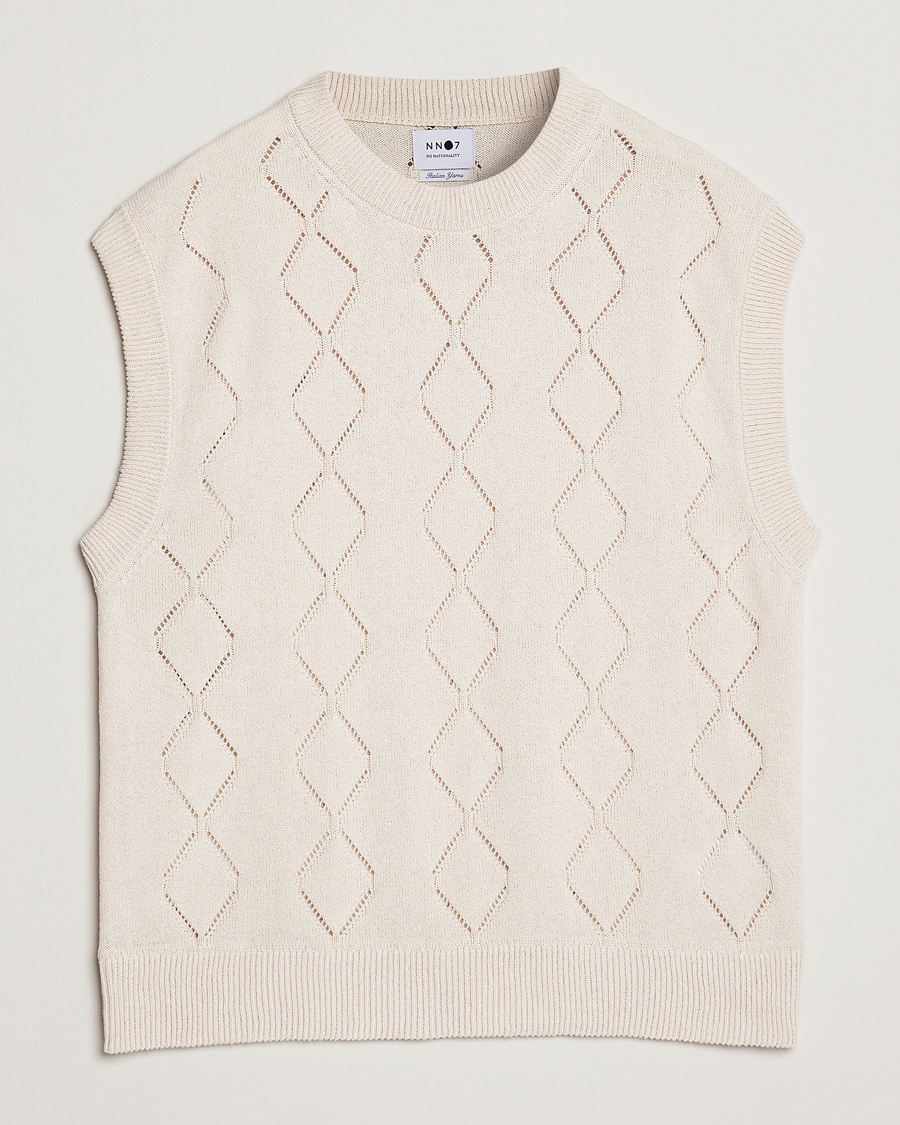 Herr | Tröjor | NN07 | Crew Neck Vest Ecru