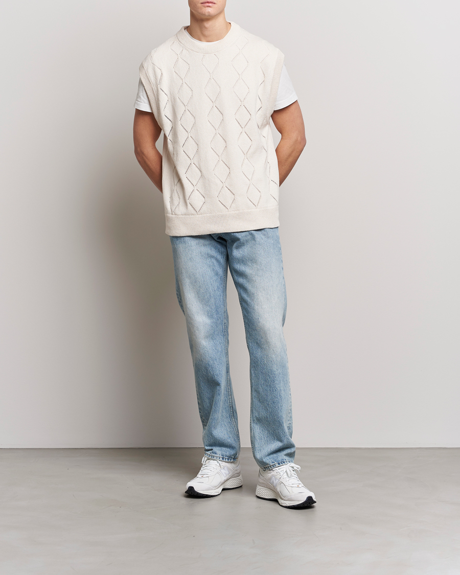 Herr | Tröjor | NN07 | Crew Neck Vest Ecru