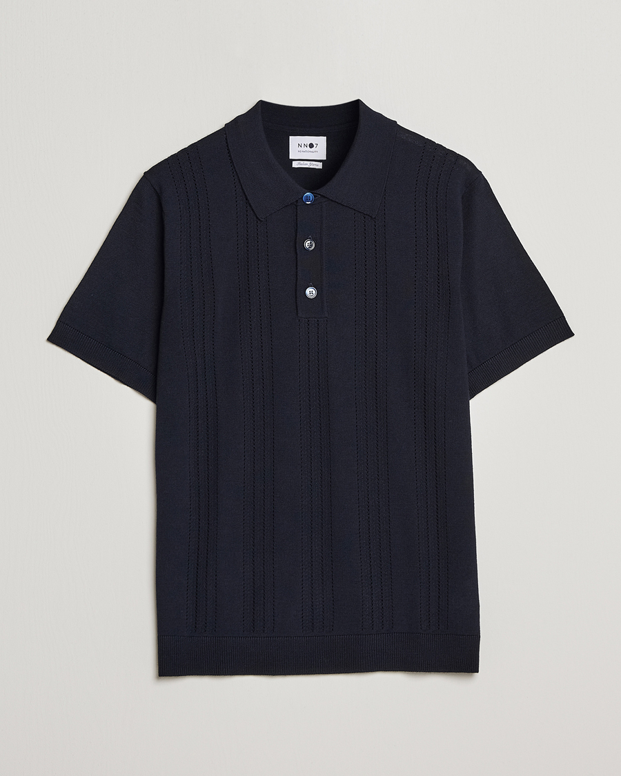 Herr | Pikéer | NN07 | Thor Knitted Polo Navy Blue