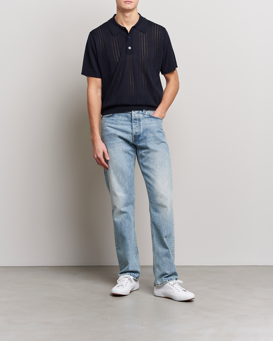 Herr | Pikéer | NN07 | Thor Knitted Polo Navy Blue