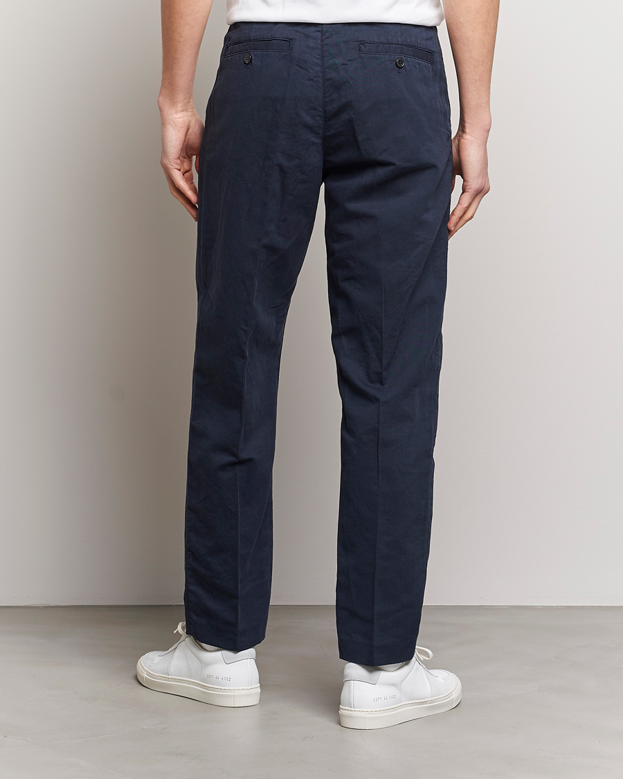 Herr | Byxor | NN07 | Fritz Pleated Trousers Navy Blue
