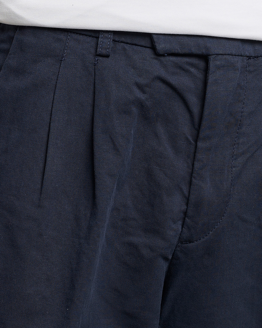Herr | Byxor | NN07 | Fritz Pleated Trousers Navy Blue