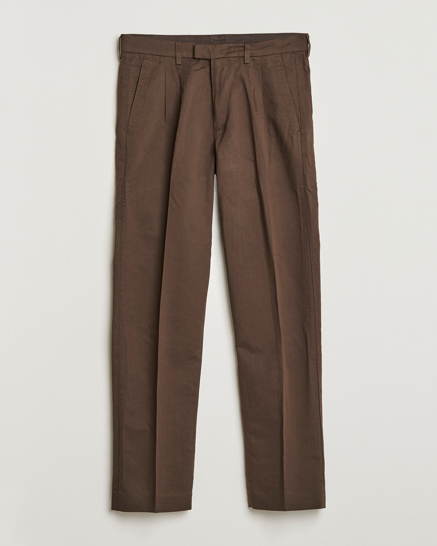 Herr | Byxor | NN07 | Fritz Pleated Trousers Brown