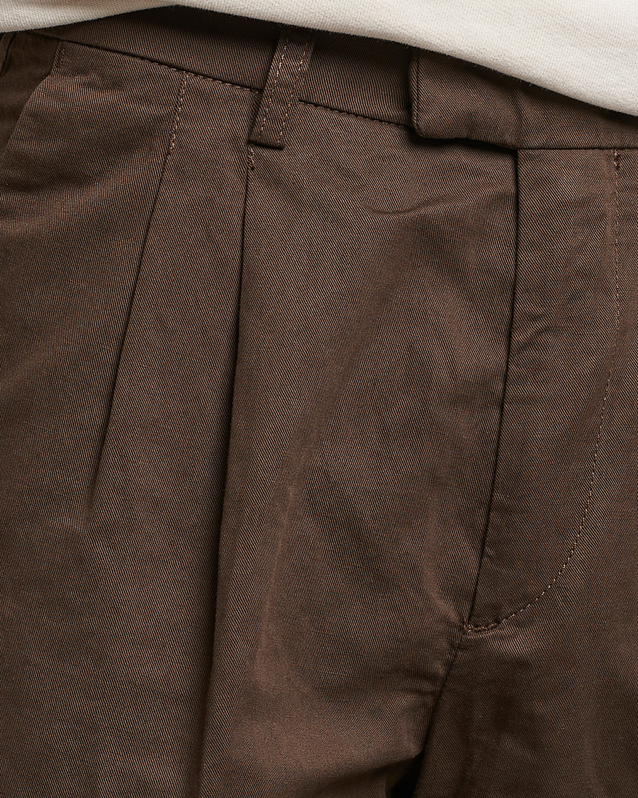 Herr | Byxor | NN07 | Fritz Pleated Trousers Brown