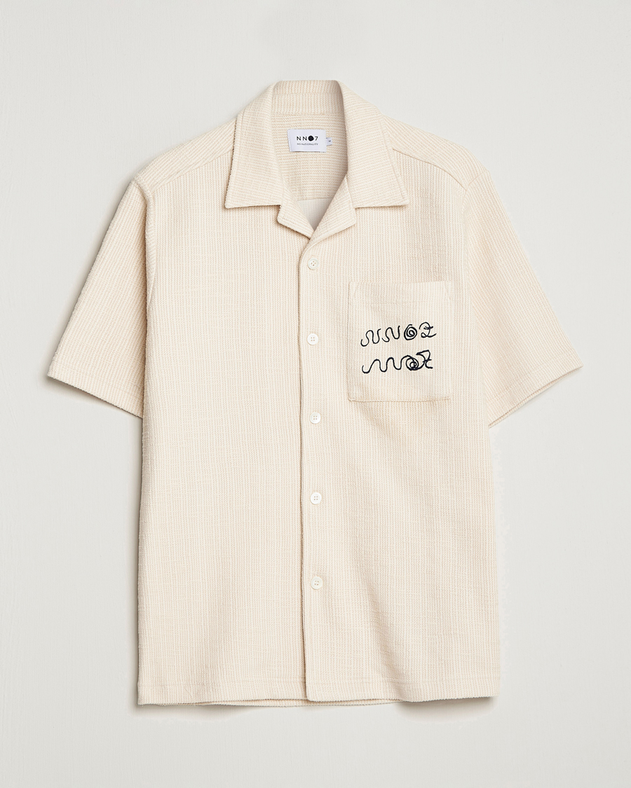 Herr | Skjortor | NN07 | Julio Knitted Structured Shirt Ecru