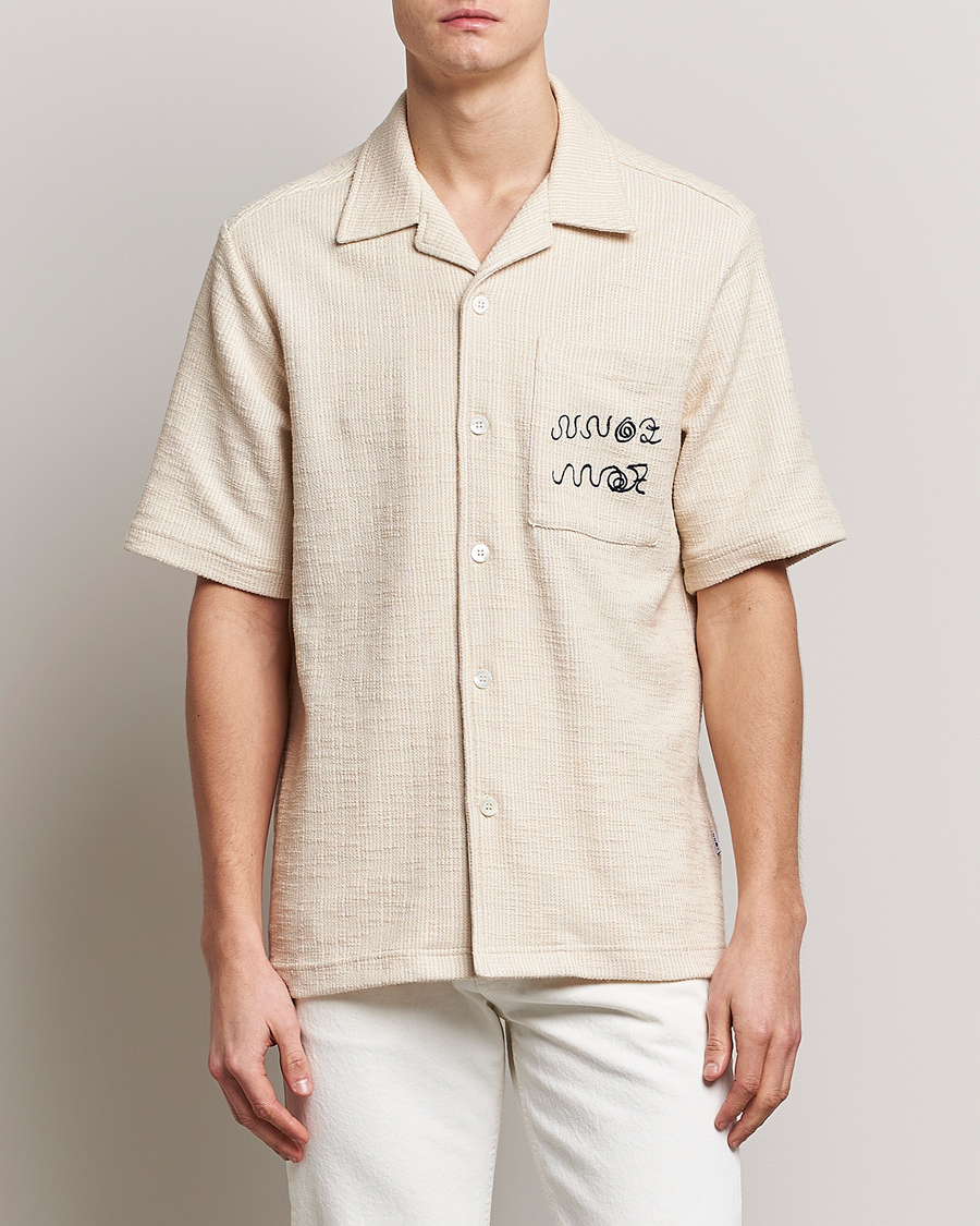 Herr | Skjortor | NN07 | Julio Knitted Structured Shirt Ecru