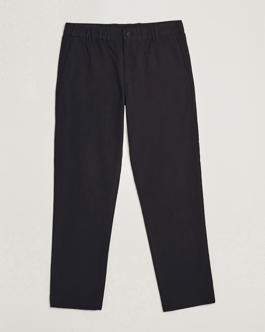 Herr | Byxor | NN07 | Theodore Seersucker Pants Black