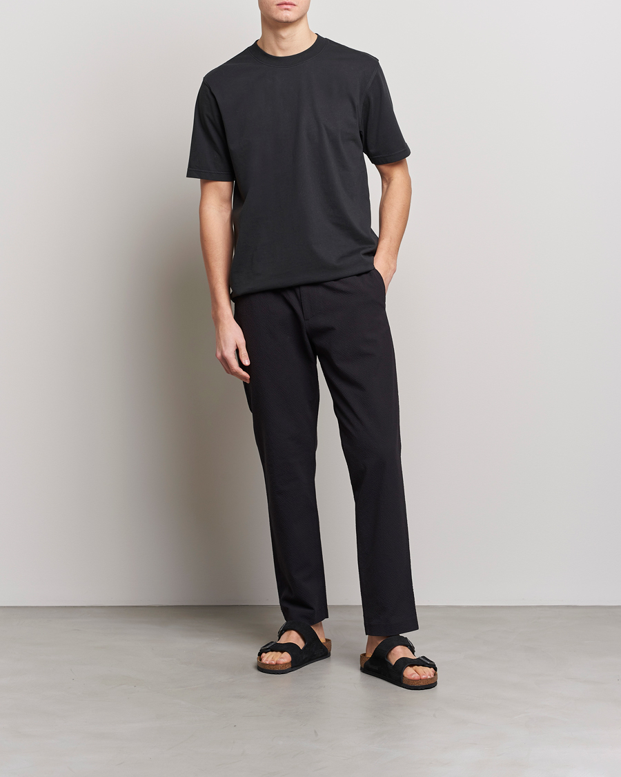 Herr | Byxor | NN07 | Theodore Seersucker Pants Black