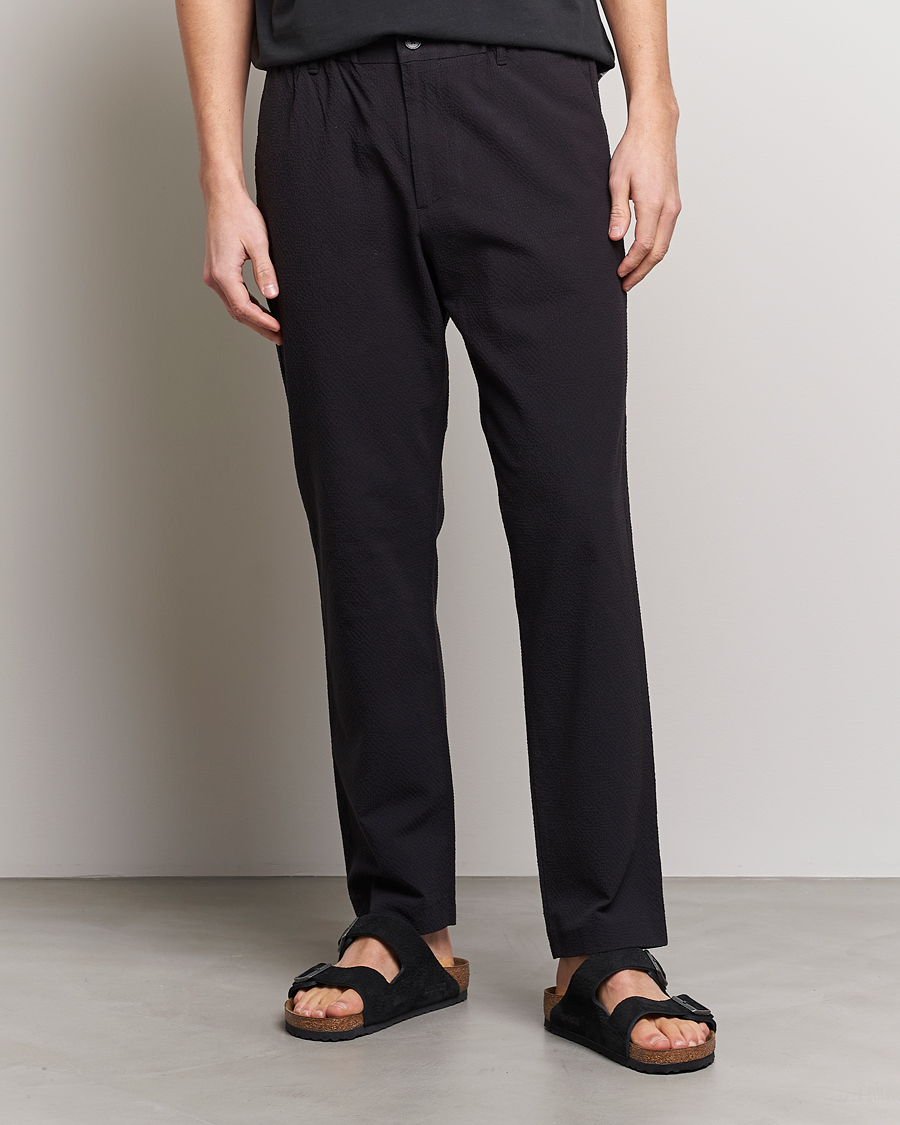Herr | Uddabyxor | NN07 | Theodore Seersucker Pants Black