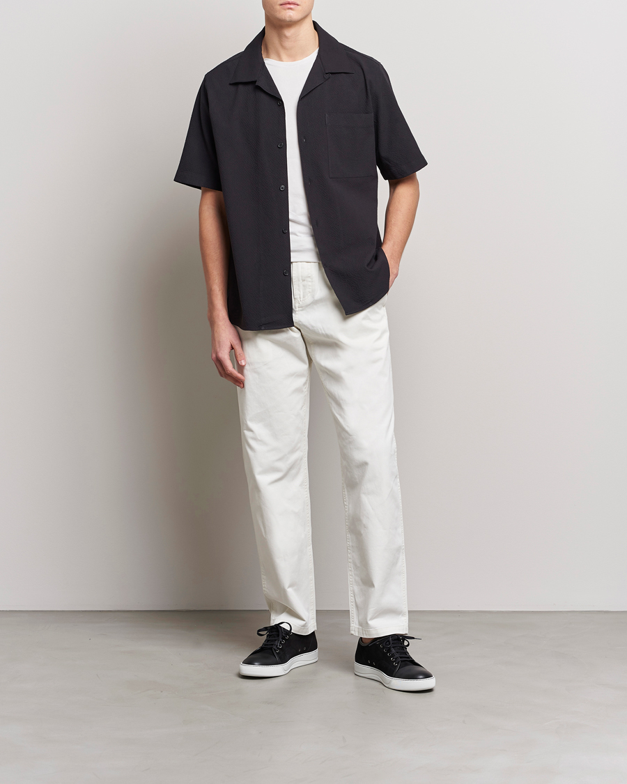 Herr | Skjortor | NN07 | Julio Seersucker Short Sleeve Shirt Black