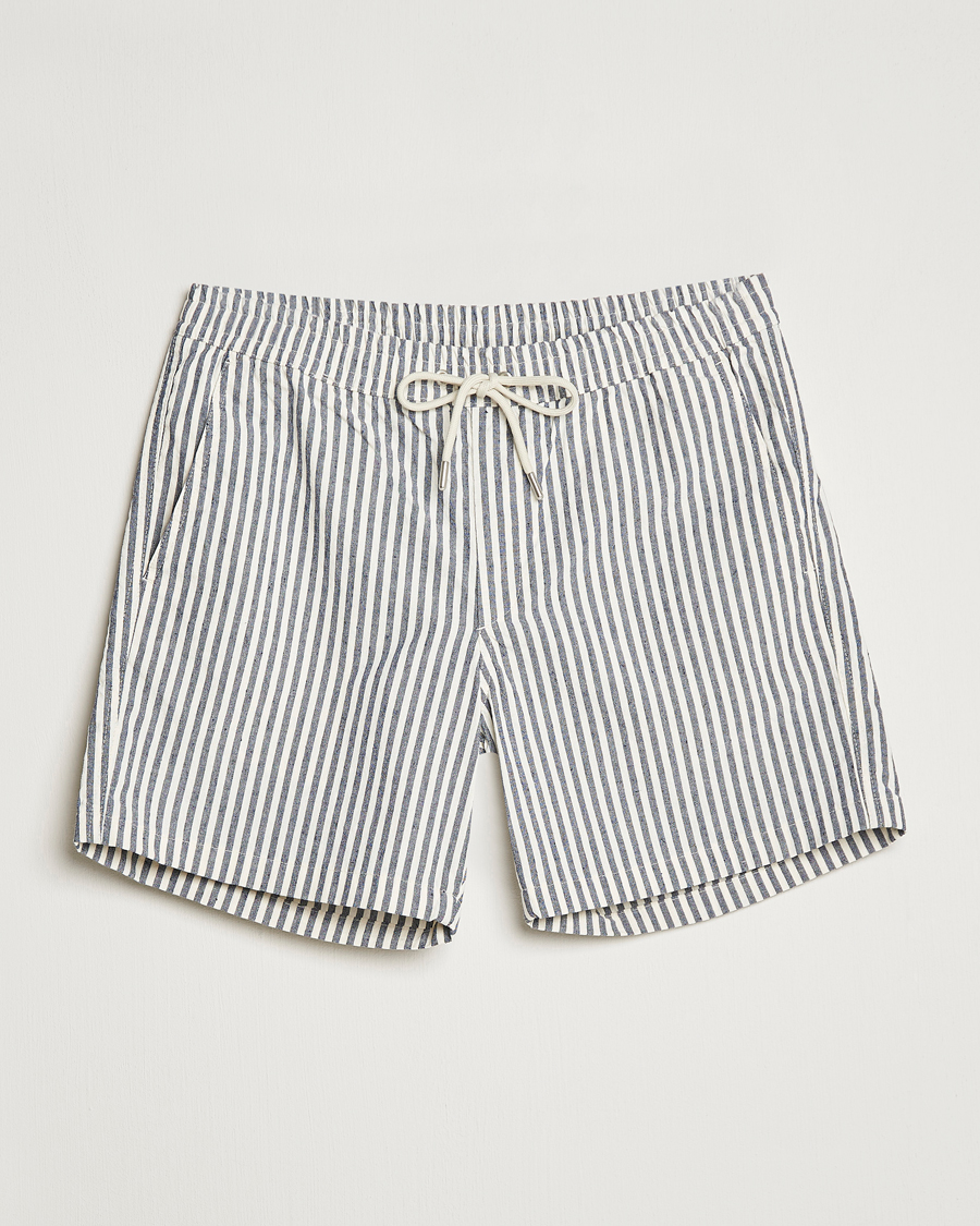 Herr | Shorts | NN07 | Gregor Creppe Drawstring Shorts Navy/White