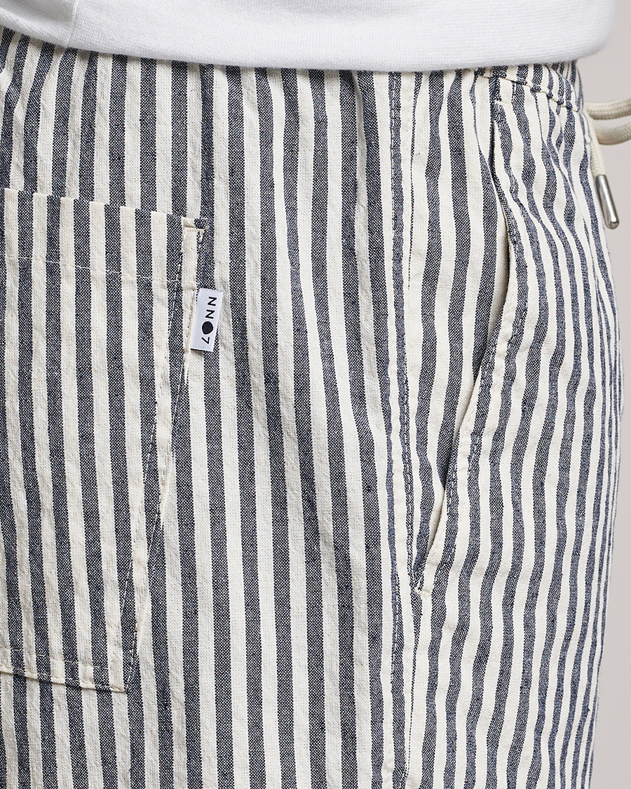 Herr | Shorts | NN07 | Gregor Creppe Drawstring Shorts Navy/White