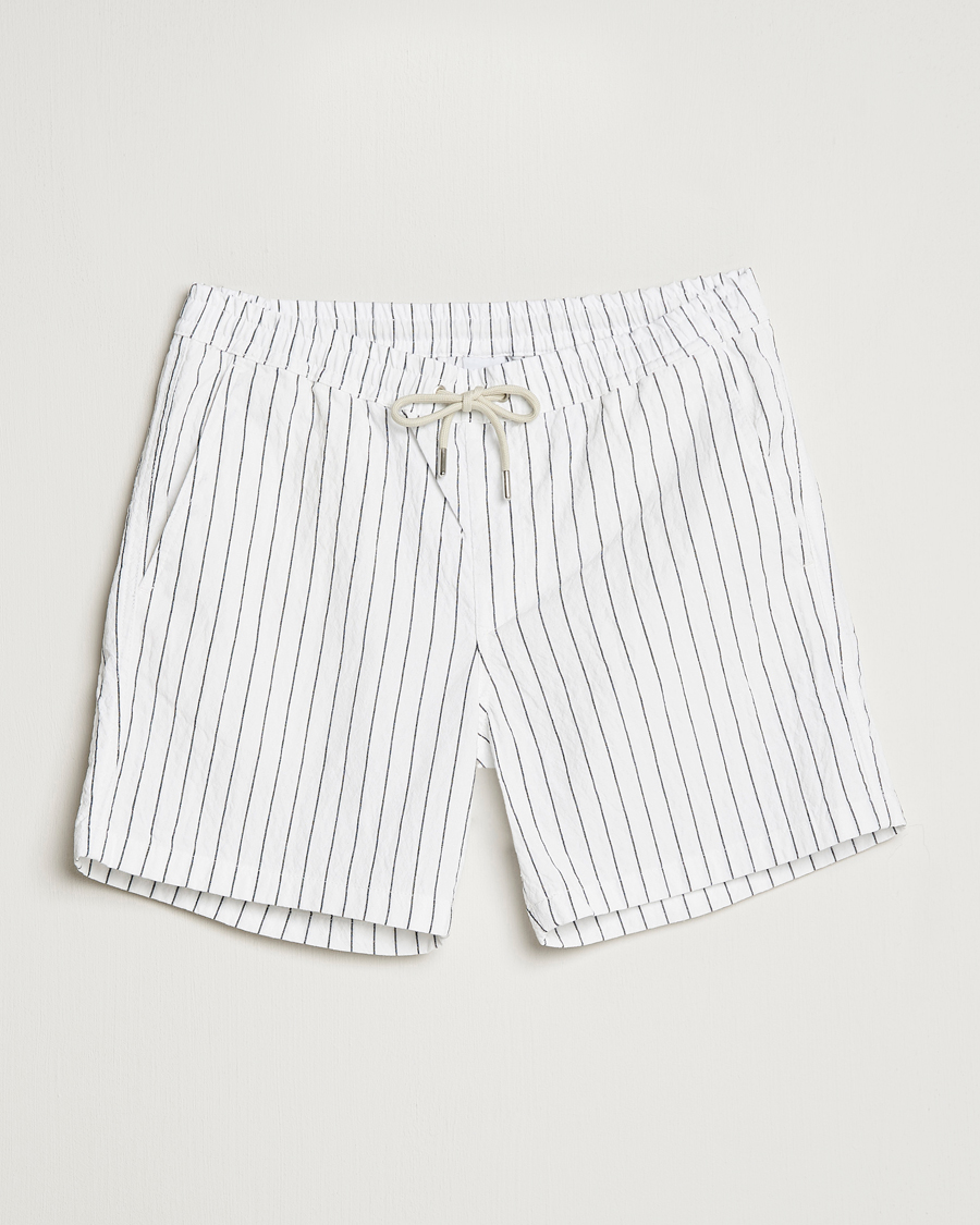 Herr | Shorts | NN07 | Gregor Creppe Drawstring Shorts Black/White