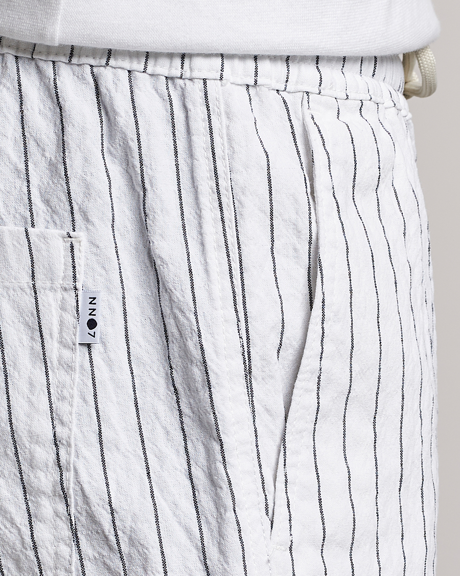 Herr | Shorts | NN07 | Gregor Creppe Drawstring Shorts Black/White