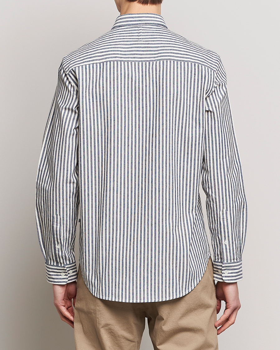 Herr | Skjortor | NN07 | Arne Creppe Striped Shirt Navy/White