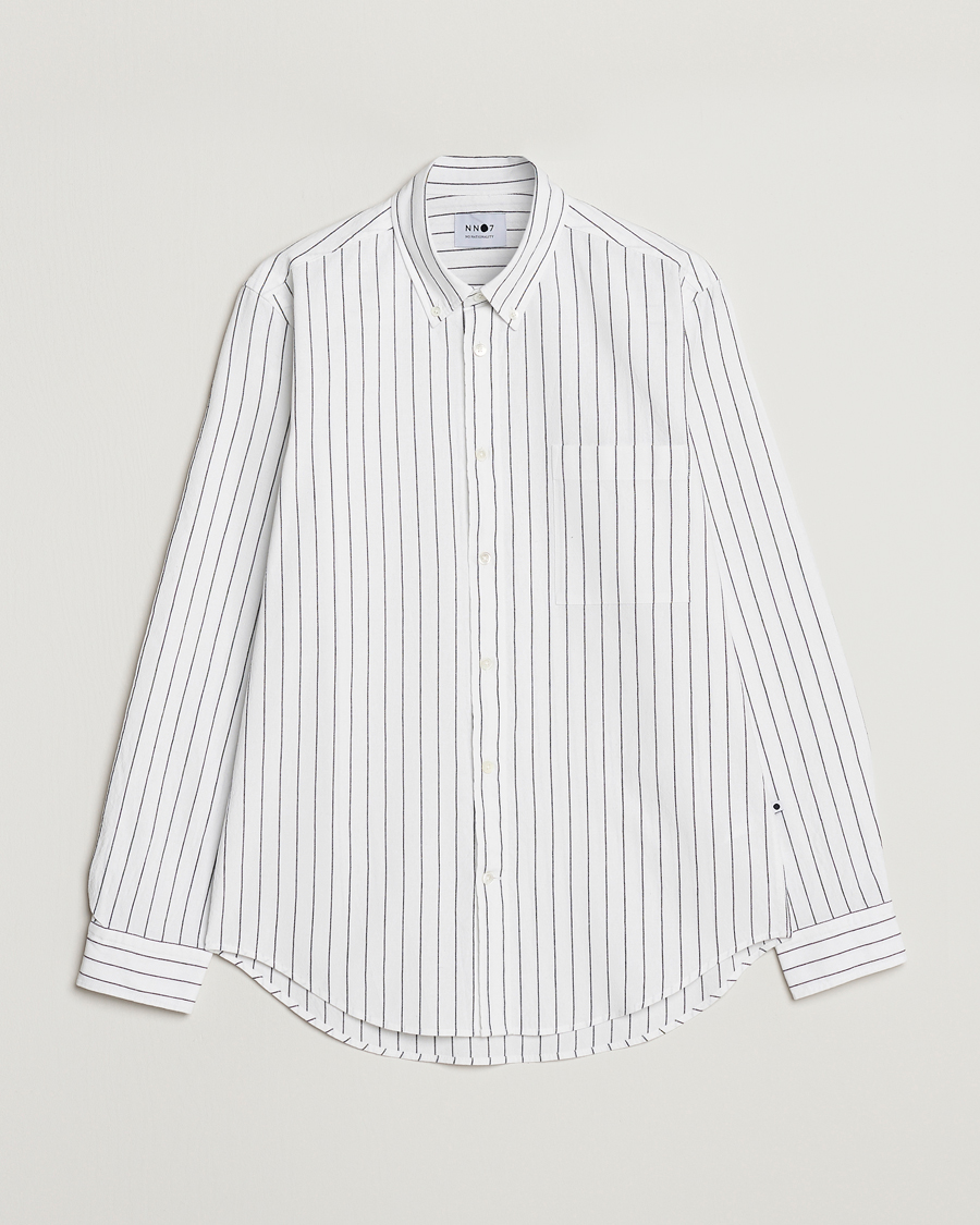 Herr | Skjortor | NN07 | Arne Creppe Striped Shirt Black/White