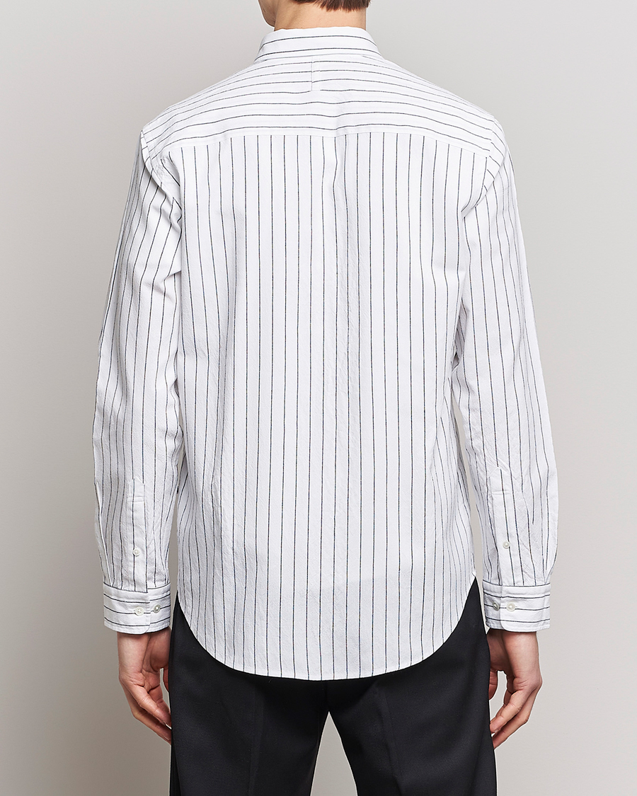 Herr | Skjortor | NN07 | Arne Creppe Striped Shirt Black/White