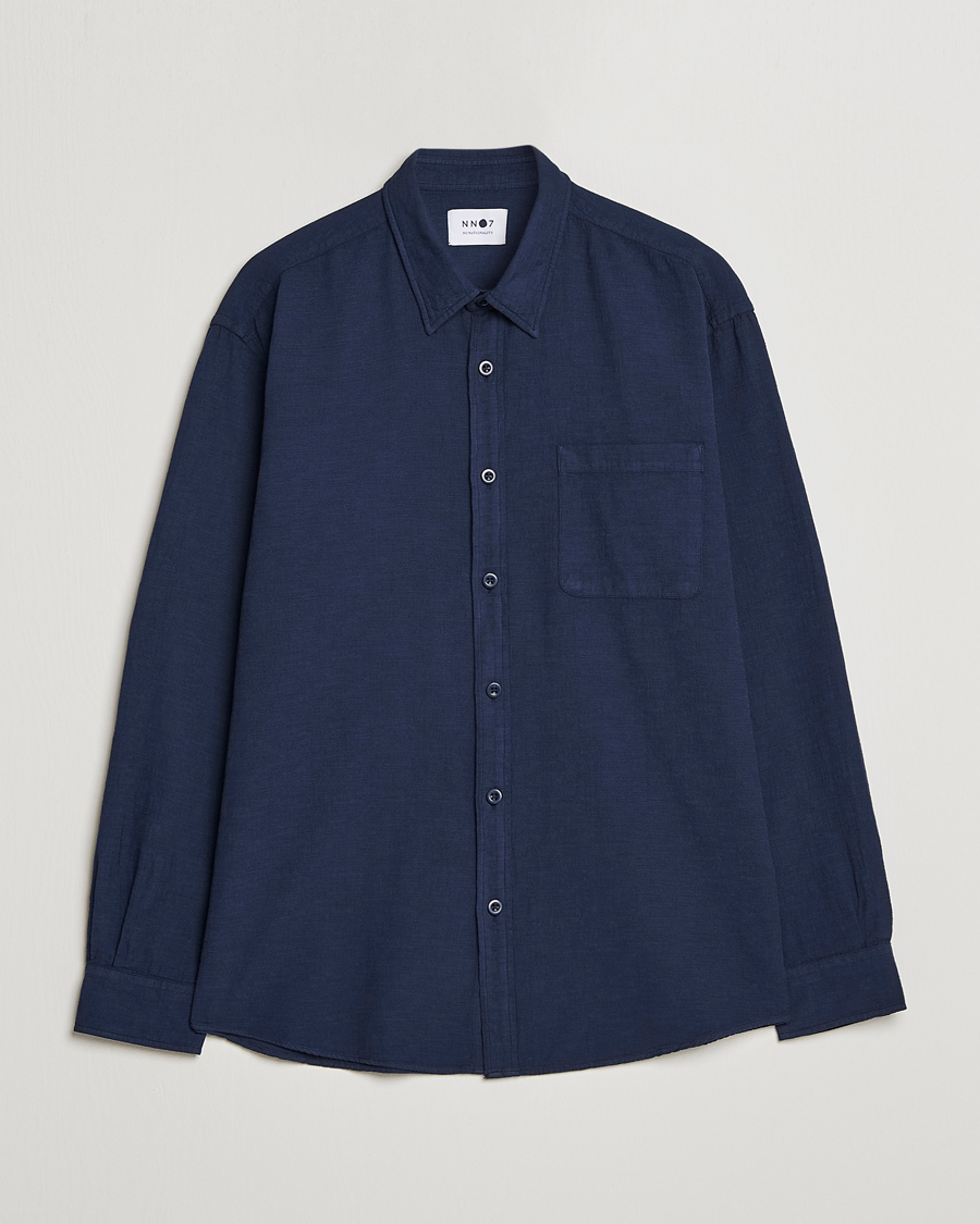 Herr | Skjortor | NN07 | Deon Jacquard Shirt Navy Blue
