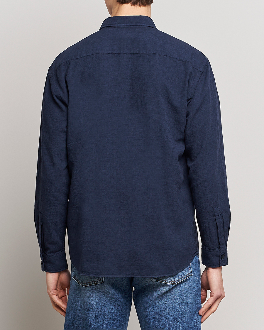 Herr | Skjortor | NN07 | Deon Jacquard Shirt Navy Blue