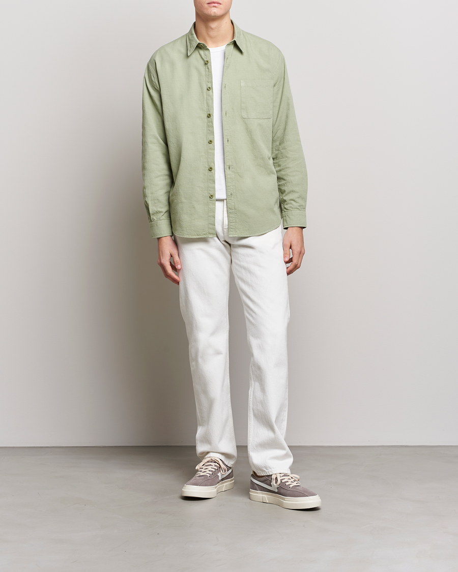 Herr | Skjortor | NN07 | Deon Jacquard Shirt Pale Green