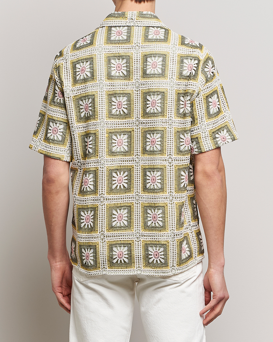 Herr | Skjortor | NN07 | Julio Flower Short Sleeve Shirt Pale Green