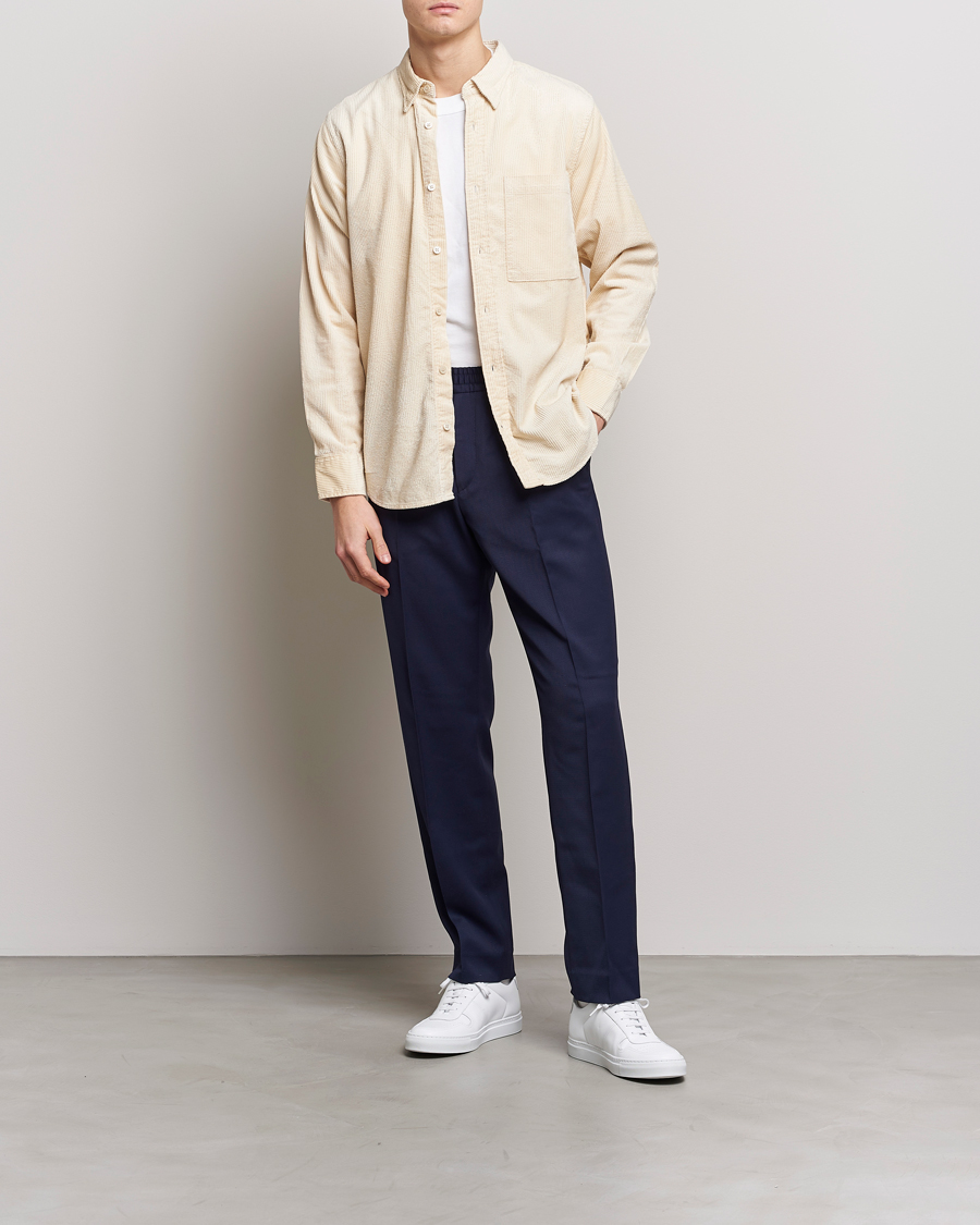 Herr | Skjortor | NN07 | Cohen Tencel Corduroy Shirt Ecru