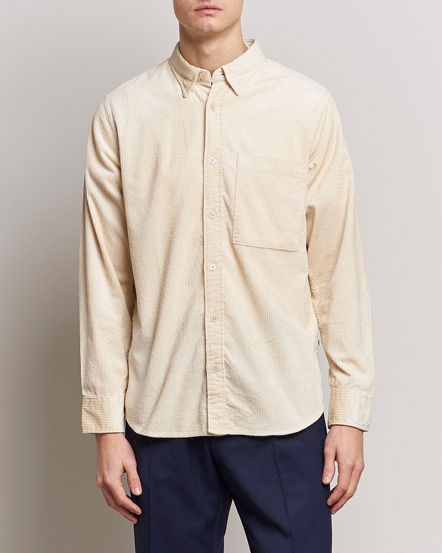 Herr | Skjortor | NN07 | Cohen Tencel Corduroy Shirt Ecru