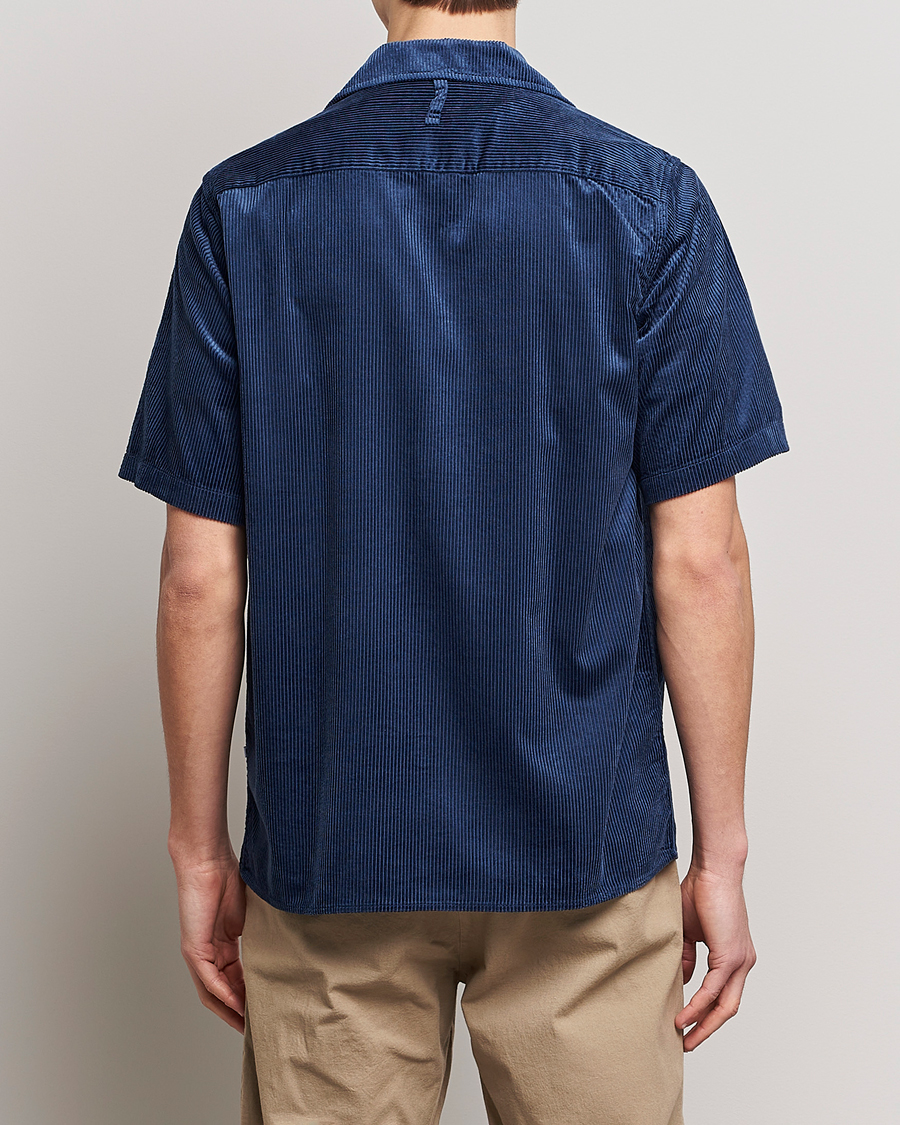 Herr | Skjortor | NN07 | Julio Tencel Corduroy Short Sleeve Shirt Sargasso Sea