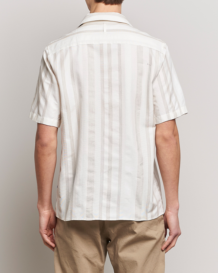 Herr | Skjortor | NN07 | Julio Block Stripe Short Sleeve Shirt Khaki/White