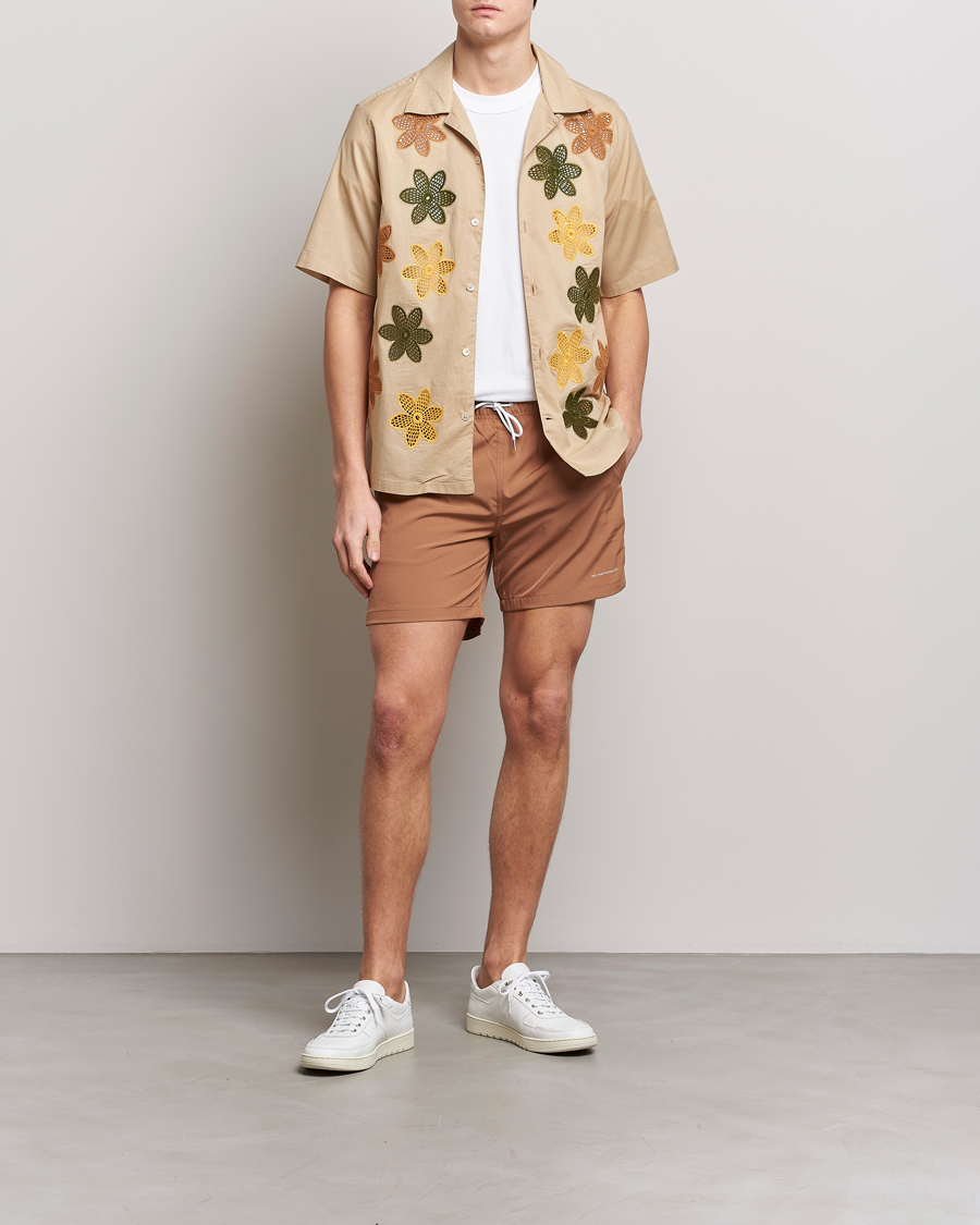 Herr | Skjortor | NN07 | Julio Flower Short Sleeve Shirt Cream