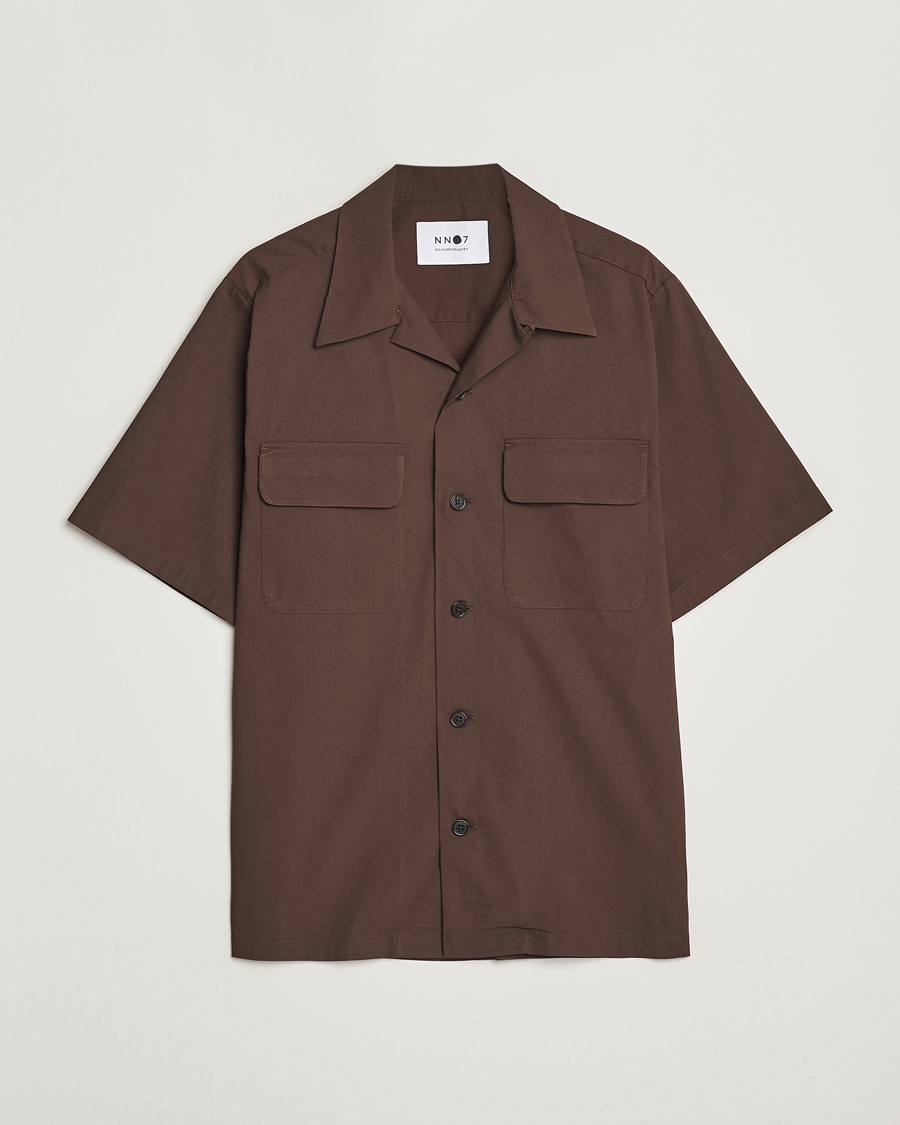 Herr | Skjortor | NN07 | Daniel Pocket Resort Collar Shirt Brown