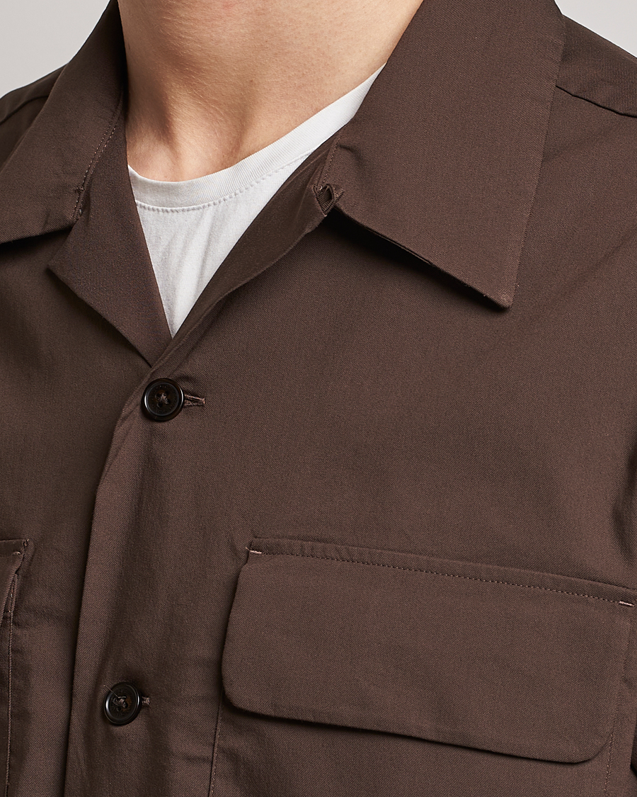 Herr | Skjortor | NN07 | Daniel Pocket Resort Collar Shirt Brown