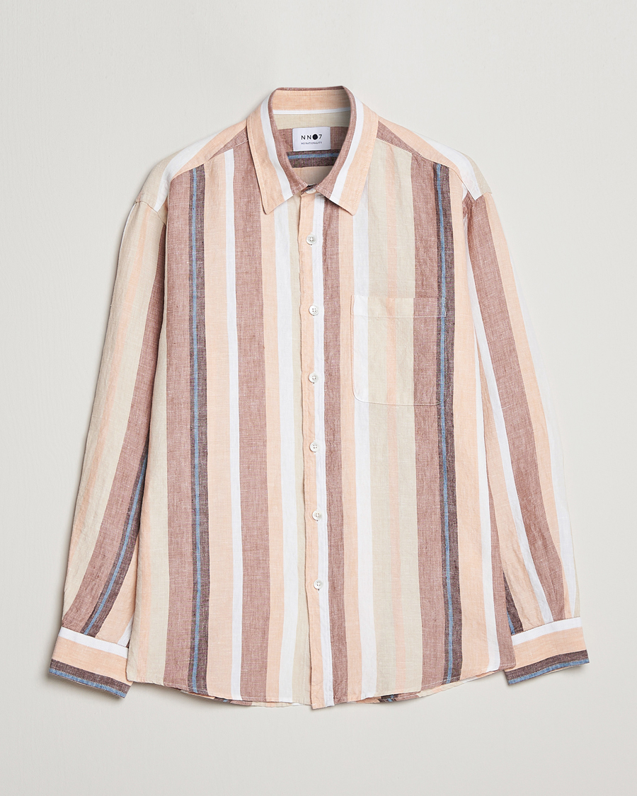 Herr | Skjortor | NN07 | Deon Linen Striped Shirt Multi