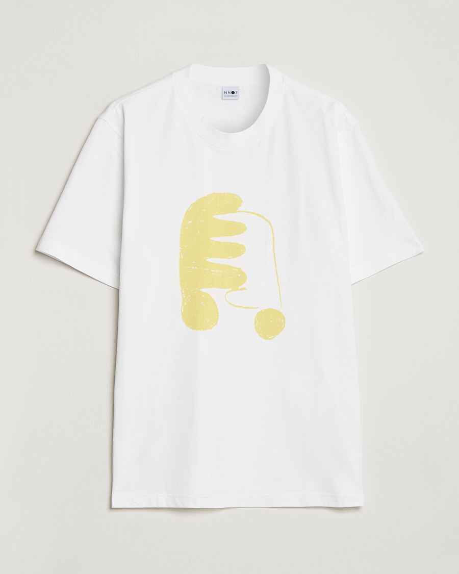 Herr | T-Shirts | NN07 | Adam Printed Crew Neck T-Shirt White