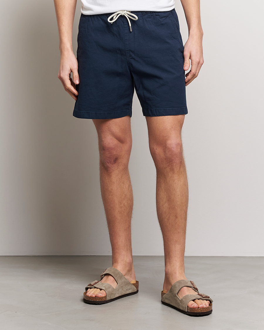 Herr | Shorts | NN07 | Gregor Tencel Drawstring Shorts Navy Blue