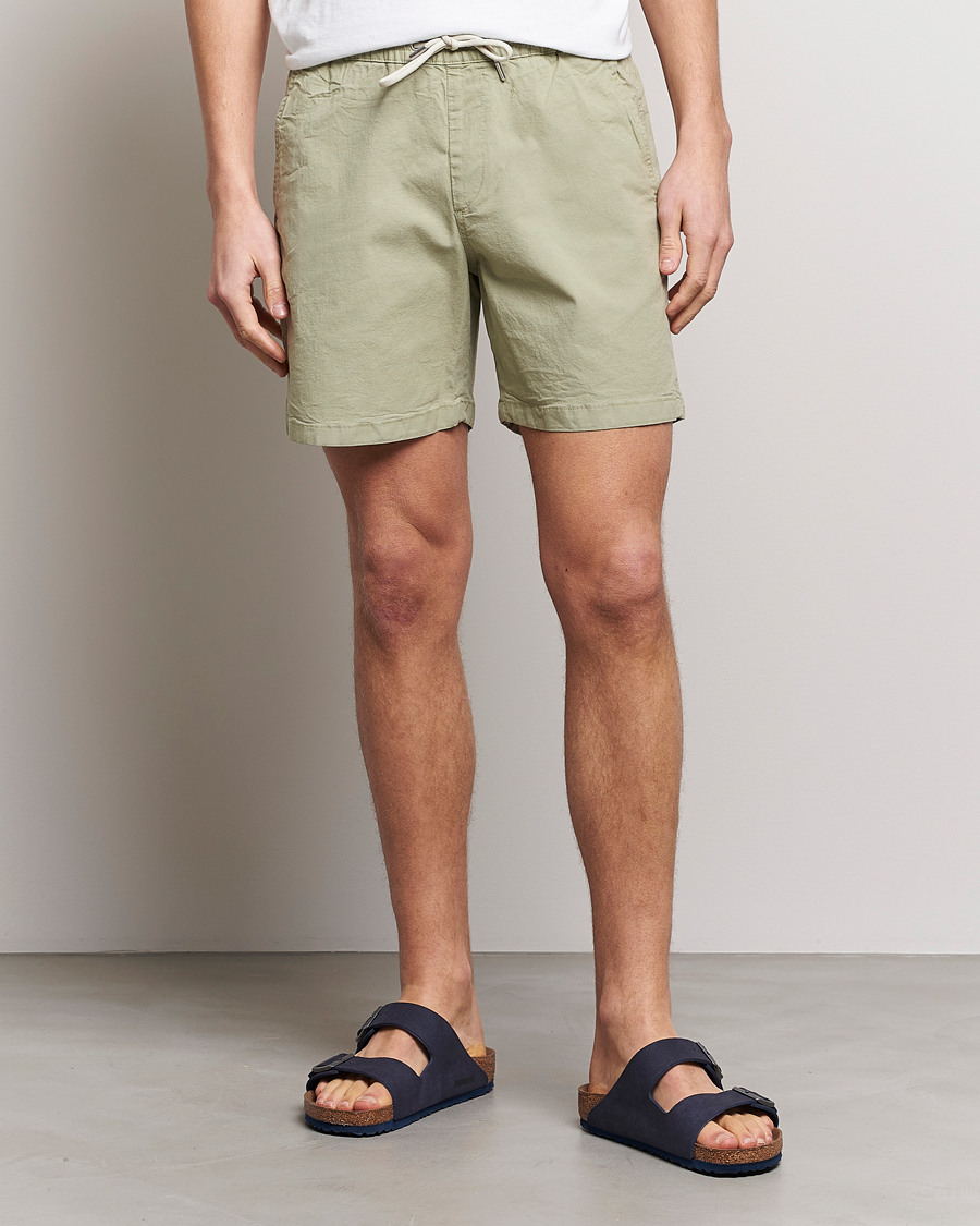 Herr | Drawstringshorts | NN07 | Gregor Tencel Drawstring Shorts Pale Green