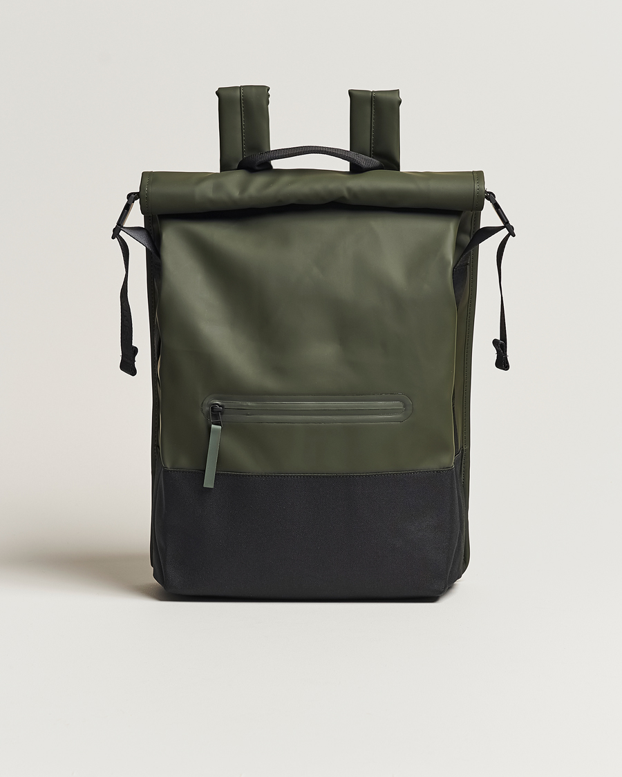 Herr | RAINS Trail Rolltop Backpack Green | RAINS | Trail Rolltop Backpack Green