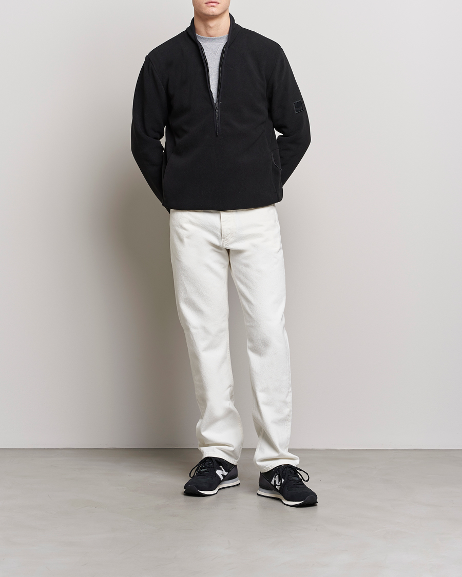 Herr | Tröjor | RAINS | Fleece Half-Zip Pullover Black
